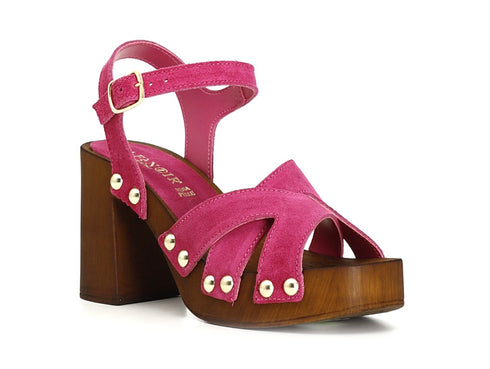 CafèNoir Sandali Platform con tacco alto tomaia Camoscio
